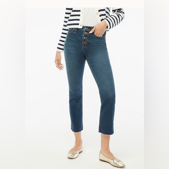 J. Crew High-Rise Flare Crop Women’s Jeans Button-fly Size 31 NWT - Picture 1 of 11